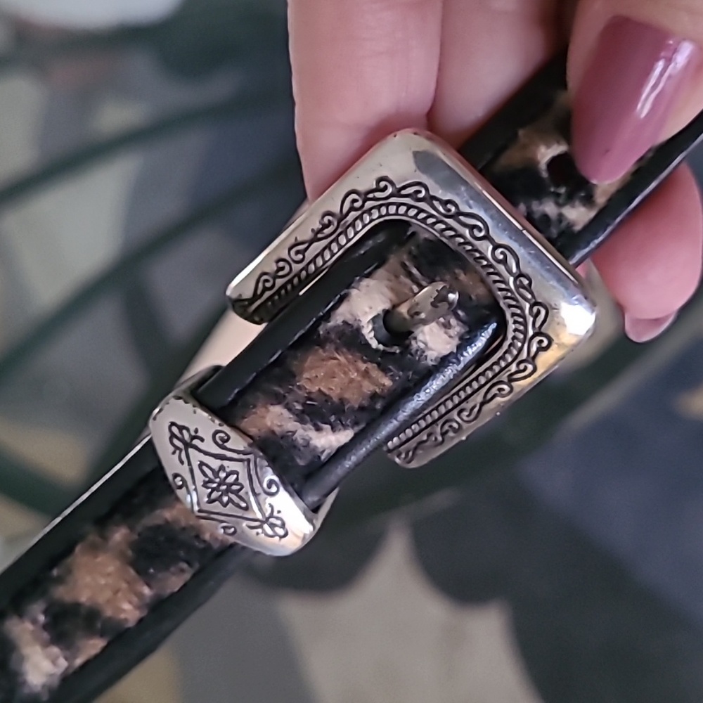 Brighton Leopard Print Belt with Silver Buckle